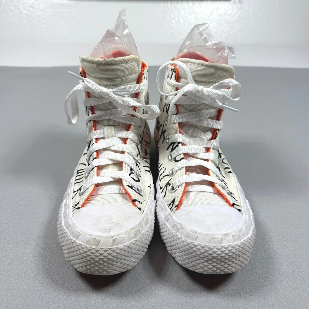 Converse Not a Chuck High Top Sneakers Kids 5 Egret Bright Poppy 266515C